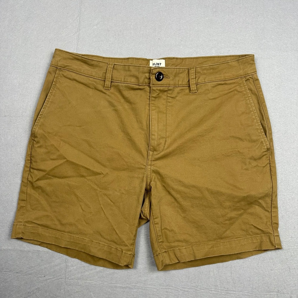 Flint and Tinder 365 Shorts Mens 33 Tan Khaki Chino Cotton Twill 7" Huckberry